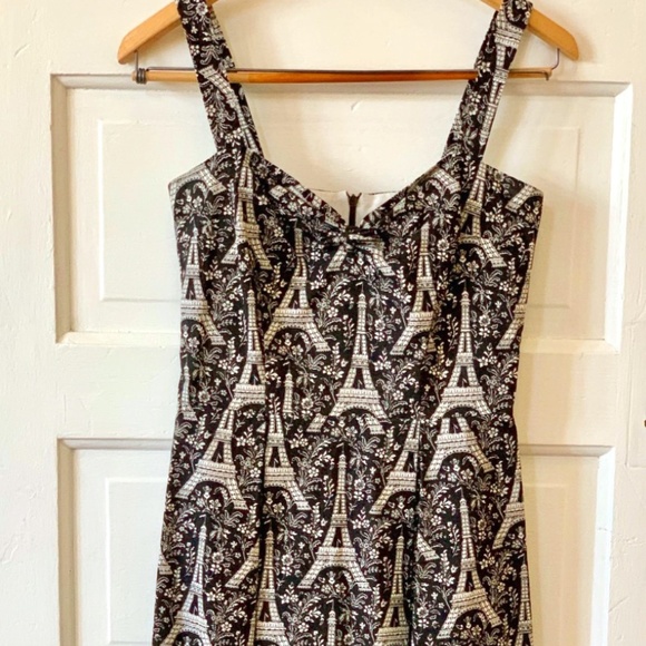 love-life FELICE PAPPAS Dresses & Skirts - 1990s vintage dress black & white Eiffel Tower's all over!